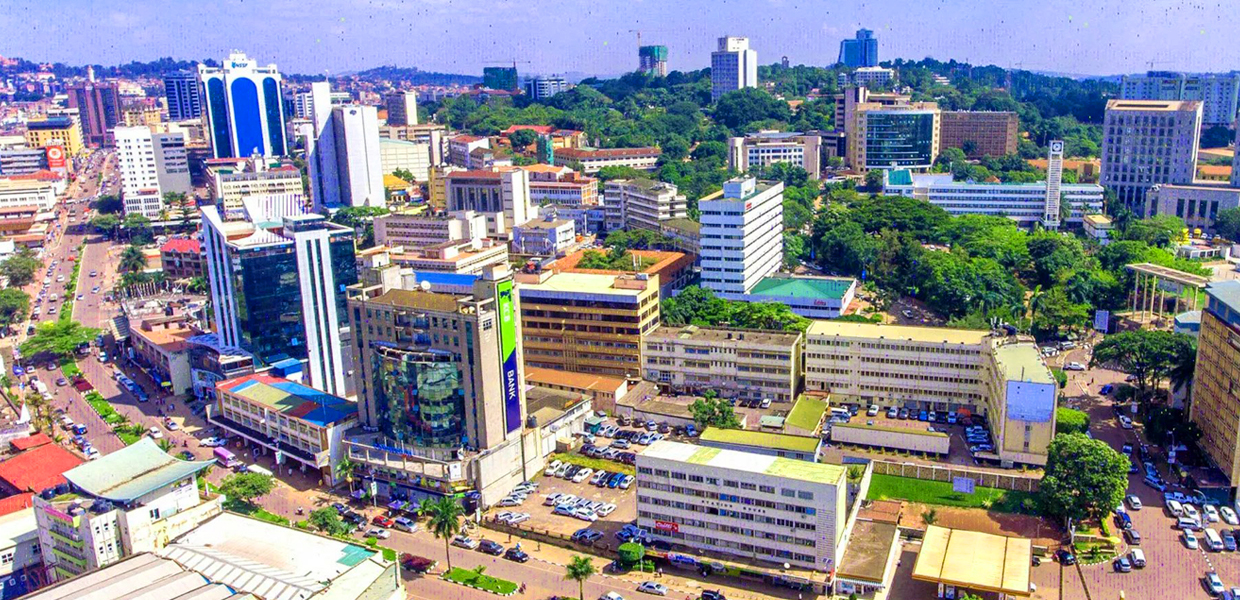 An aerial view of Kampala City